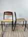 Chairs (set of 2) in metal, leather and straw 1960's