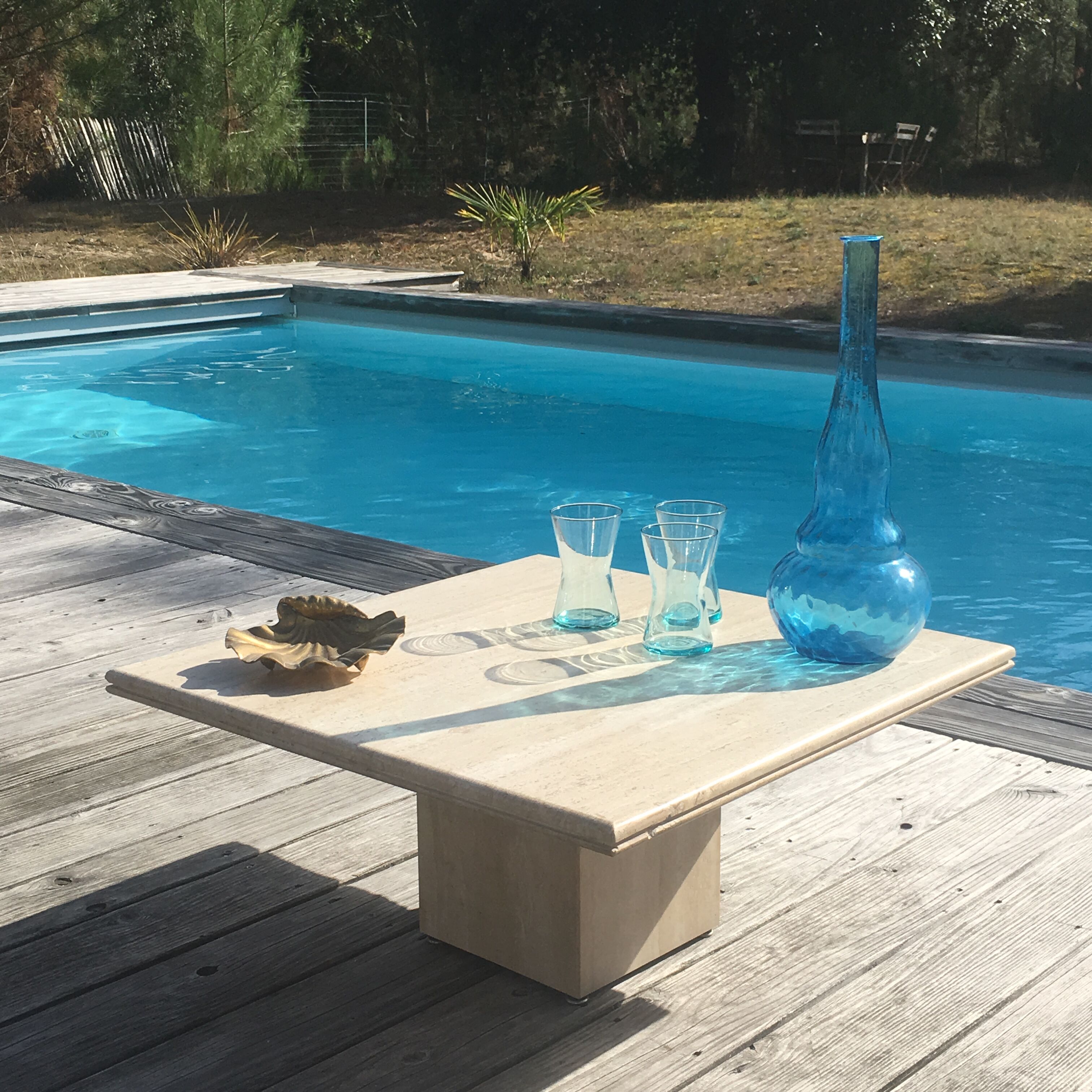 Vintage travertine coffee table