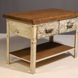 Table de cuisine industrielle en fer des années 1950, Tchécoslovaquie