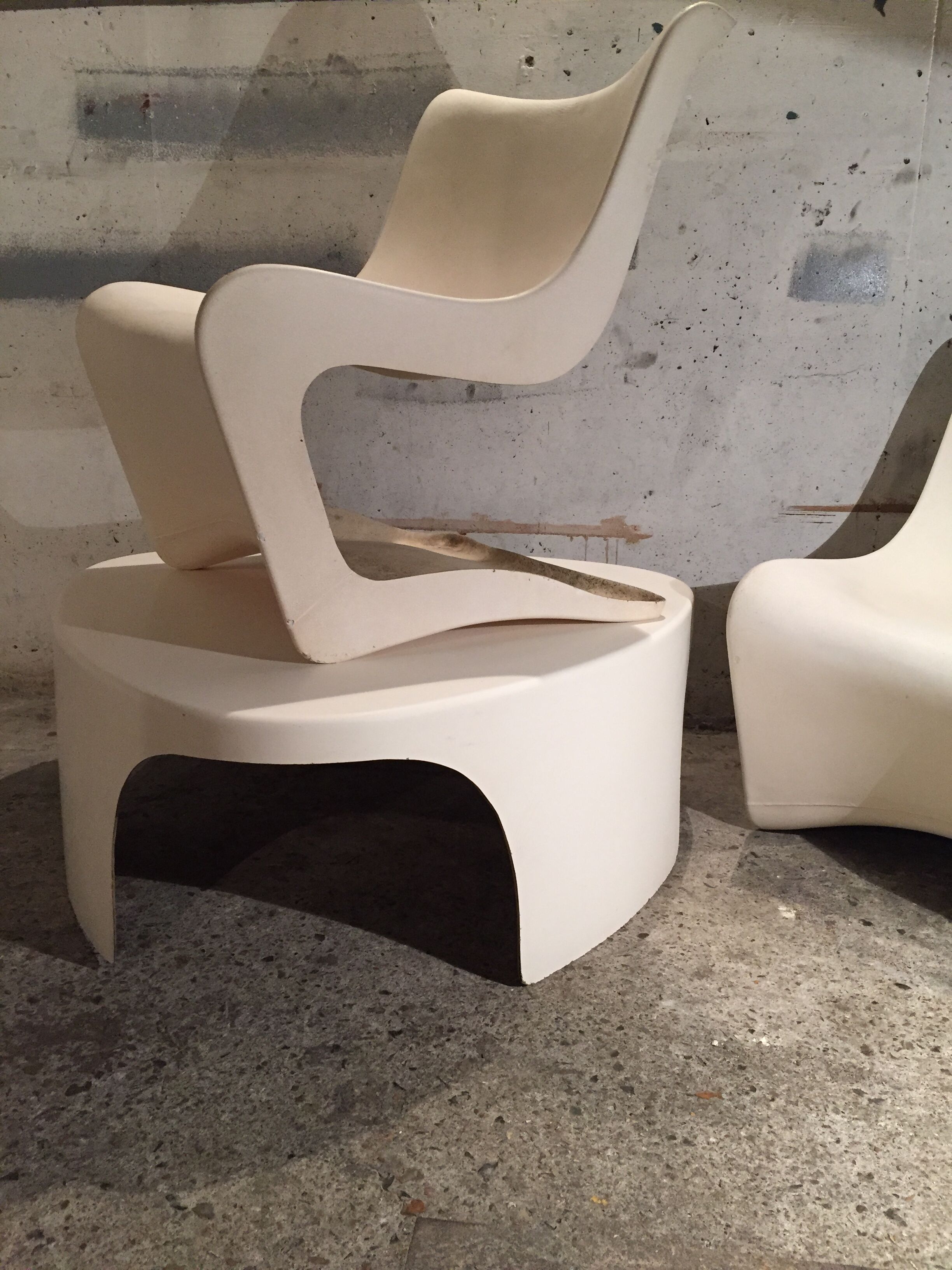 Two armchairs and a coffee table