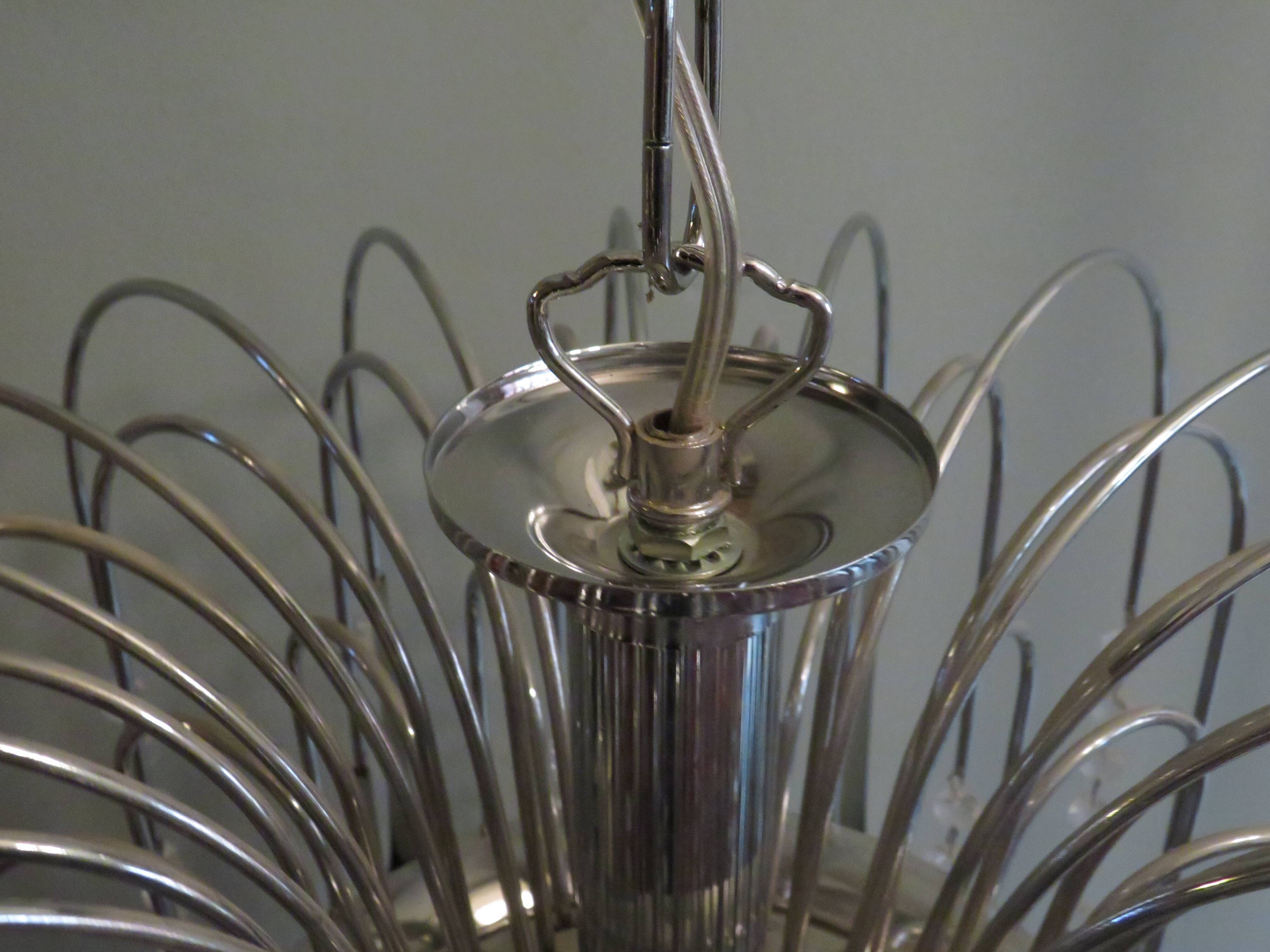Italian Murano glass waterfall chandelier 1960
