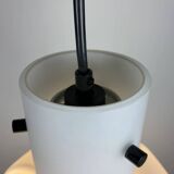 Frosted glass pendant in the shape of a white flower by Glashütte Limburg.