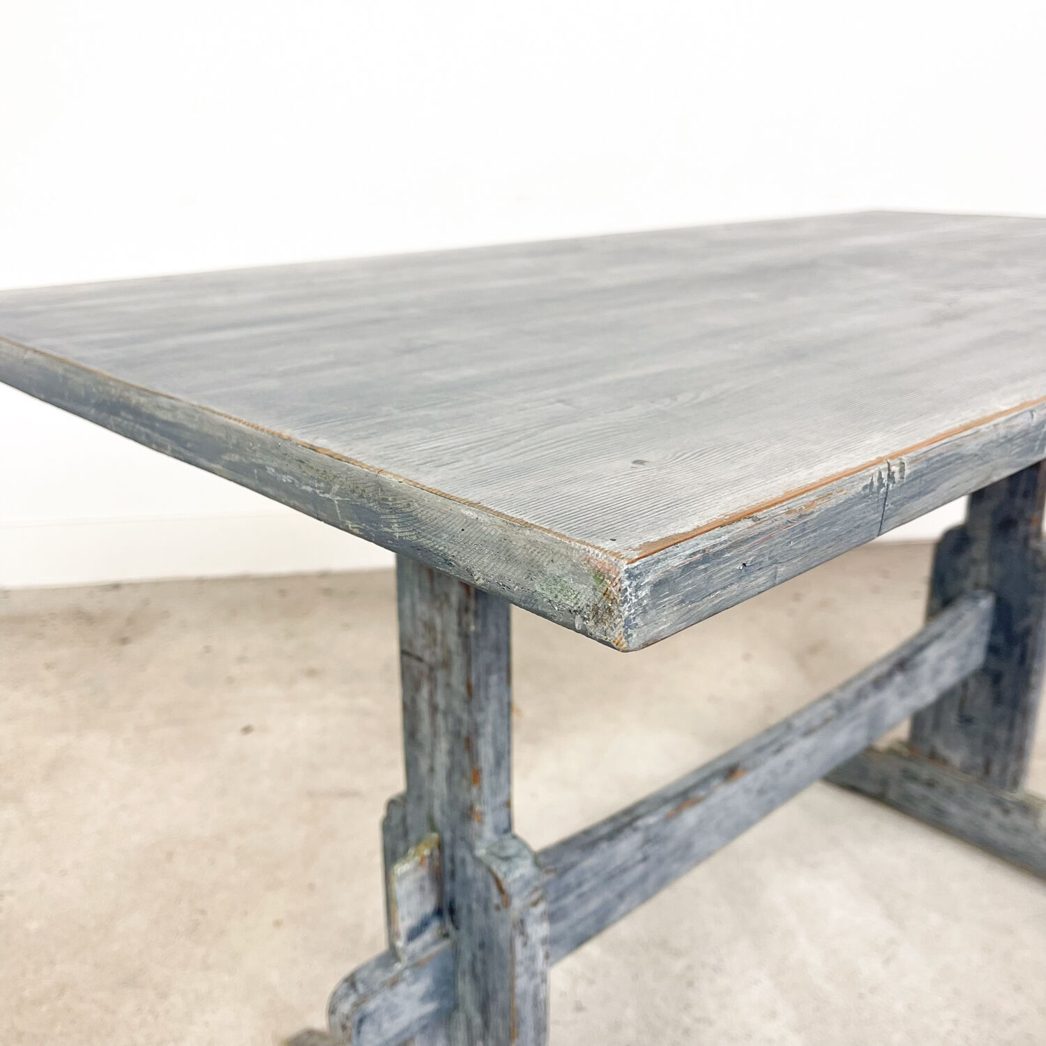 Blue painted swedish antique farmhouse table