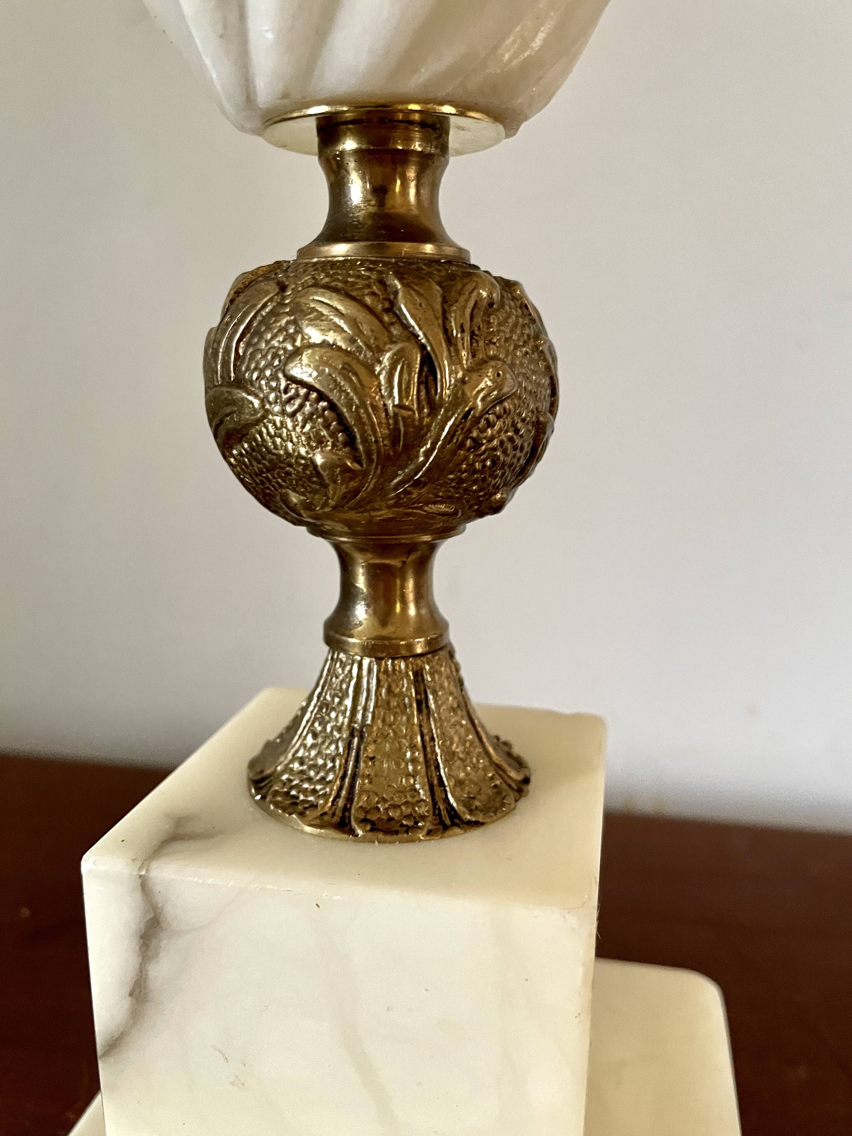 Alabaster lamp base 1950