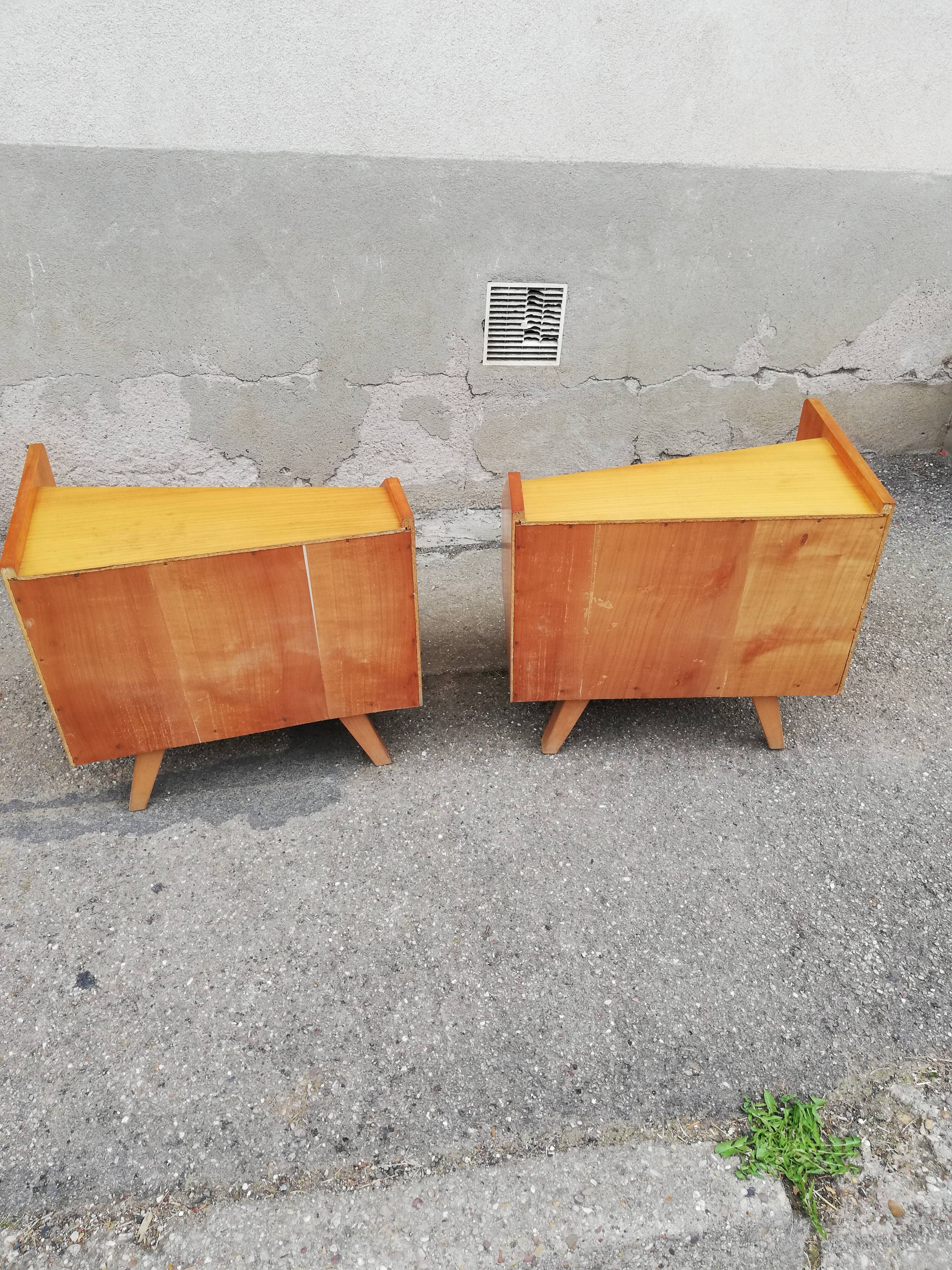 Paire de chevets vintage pieds compas