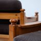 Set of two pine lounge chairs