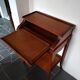 Tiered desk with leather zipper