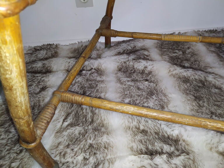 Vintage rattan cradle