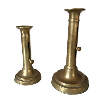 Pair of brass candlesticks