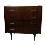 Walnut lace-up vintage chest of drawers