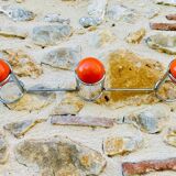 Space Age Chrome and Wood Wall Coat Rack 1970s