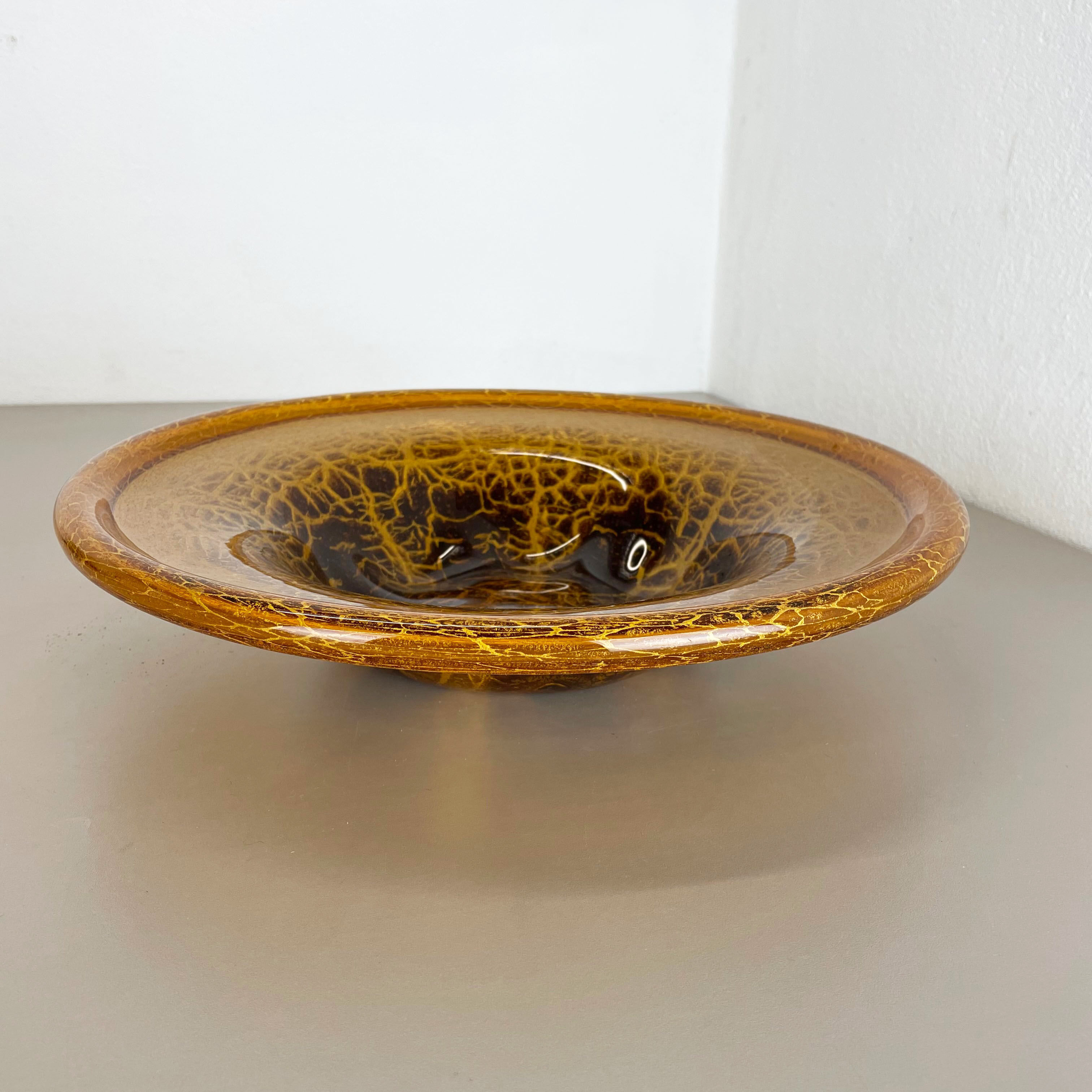 German Glass Bowl by Karl Wiedmann for WMF Ikora, 1930s Baushaus Art Deco