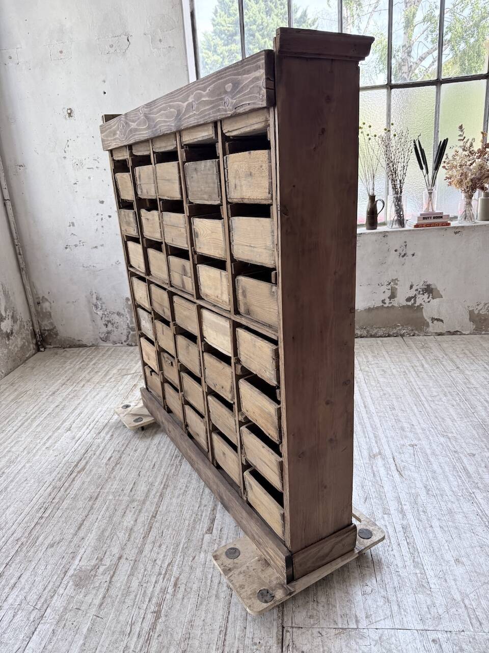 XL 1950 pine workshop cabinet with drawers