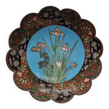 Antique Japanese Cloisonné Wall Plate, late 1800s