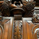 Norman wardrobe of ancient wedding. mahogany.