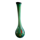 Vase soliflore vintage en verre soufflé multicolore