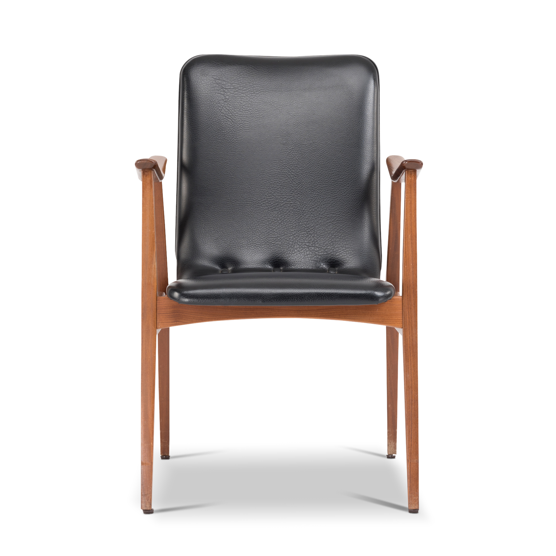 Dutch Black Leather Chair by Louis van Teeffelen for WeBe, 1960s