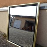 Brass and plexiglass mirror, 80s design