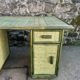 Large green rattan desk