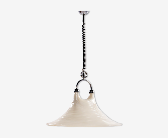 Vintage space age white suspension cristallux Allemagne 70