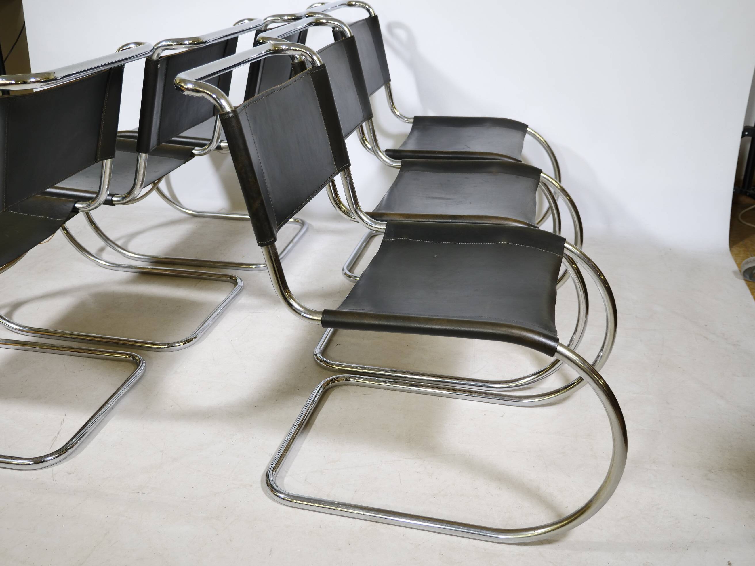 Bauhaus Cantilever Chairs by Mies van der Rohe for Thonet, Set of 6, 1970s