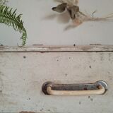 Old wooden box patinated white