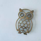 Vintage brass trivet in the shape of an owl