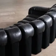De Sede DS 600 “Non-Stop” sectional black leather sofa by Heinz Ulrich, Ueli Berger and Eleanora Peduzzi-Riva, 1970s