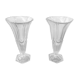 Pair of old art deco style vintage molded glass vases