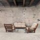 Vintage solid wood living room with plaid cushions