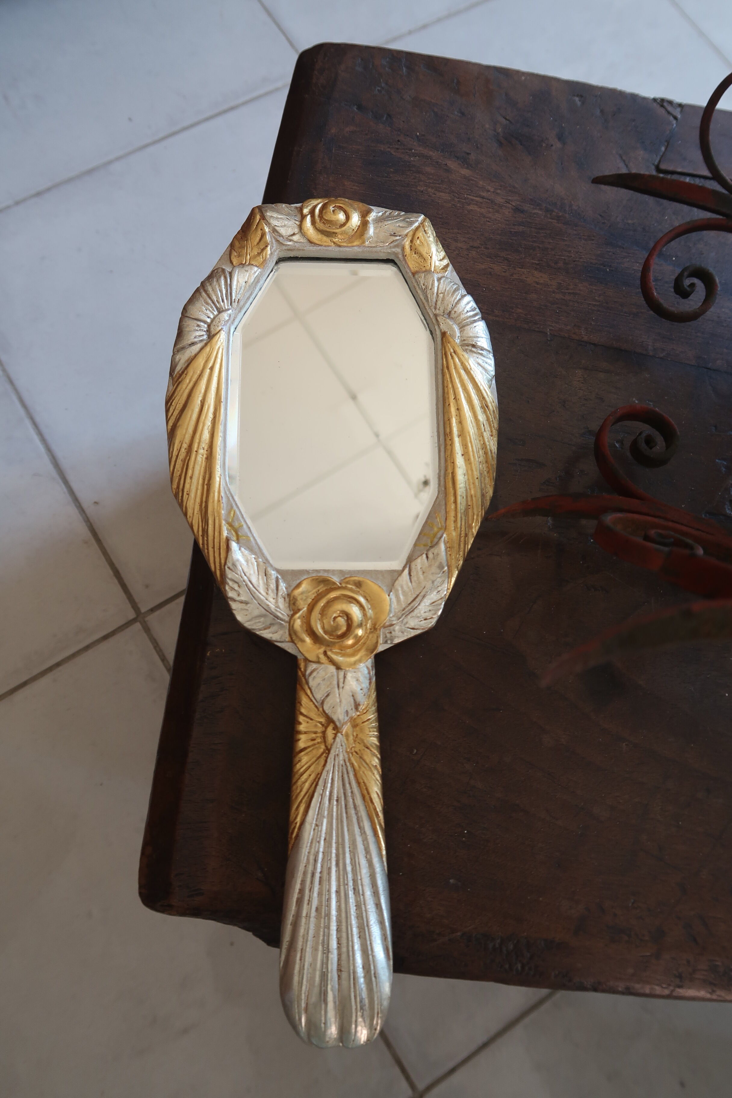 Mirror art deco era 14x33cm