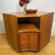 Vintage Nathan Teak Corner Cabinet (c. 1960s–1970s) – Mid-Century Modern  A