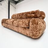 Canapé-lit vintage italien en velours, années 1970