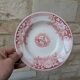 Hollow plate U et Cie Sarreguemines model Jardinière with pink flower decoration.