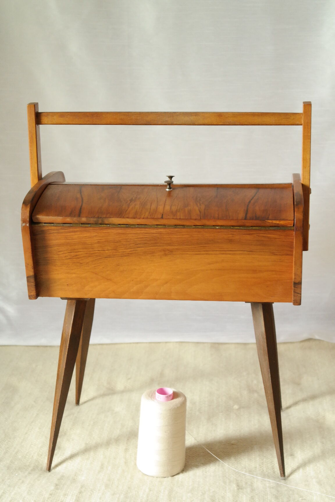 Vintage worker walnut compass feet