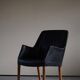 Danish Modern Armchair by Nanna Ditzel in oak and patinated leather, 1950s