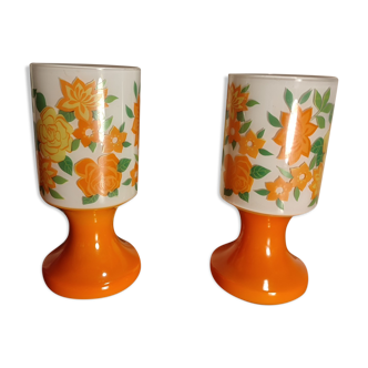 Pair of opaline table lamps
