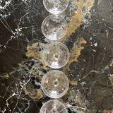 Set of five champagne glasses engraved vintage