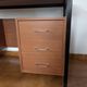 Industrial/craft desk from the 1970s; wood & metal.