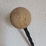 Wooden and iron wall coat holder