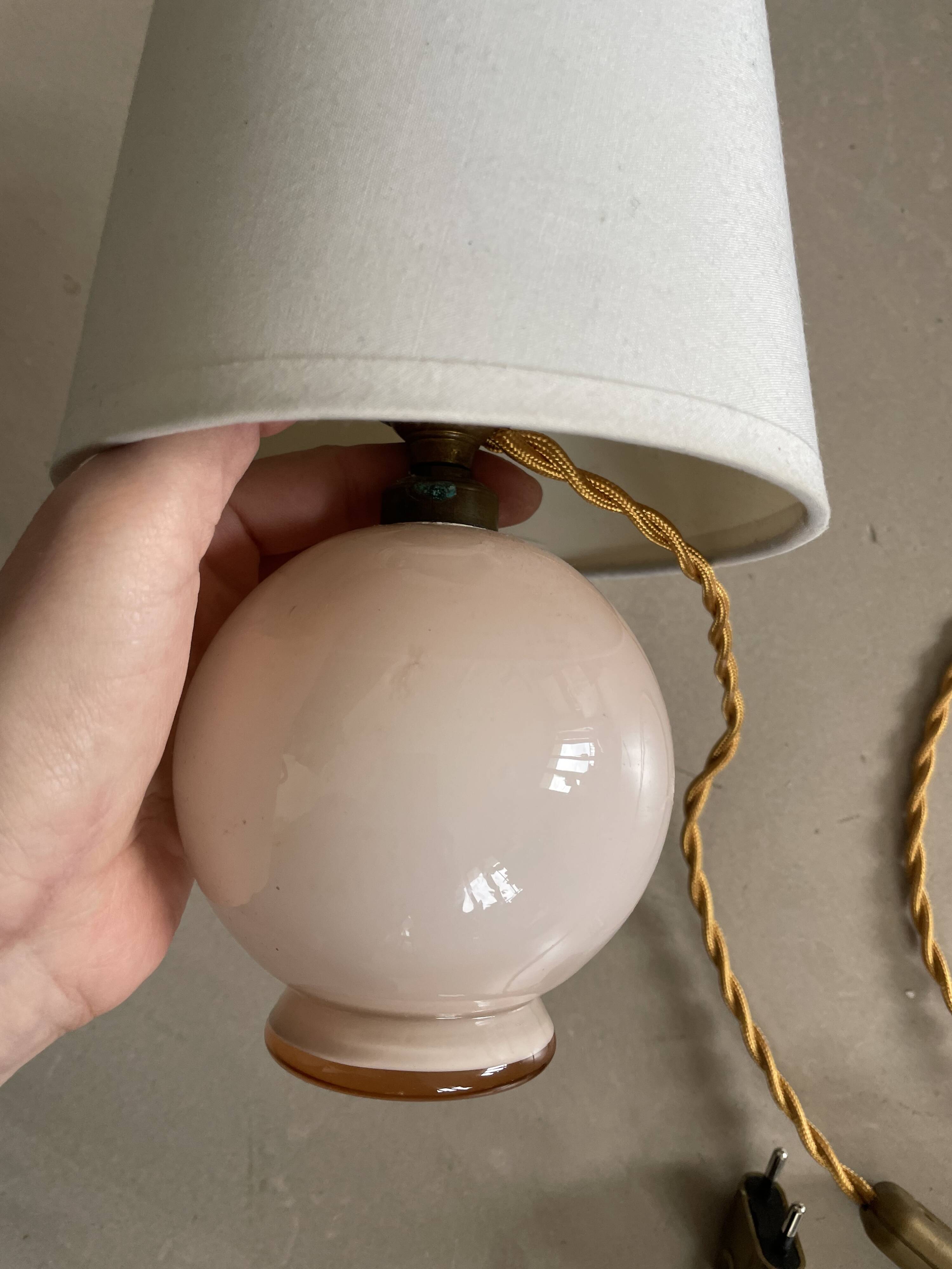 Small old glass table lamp