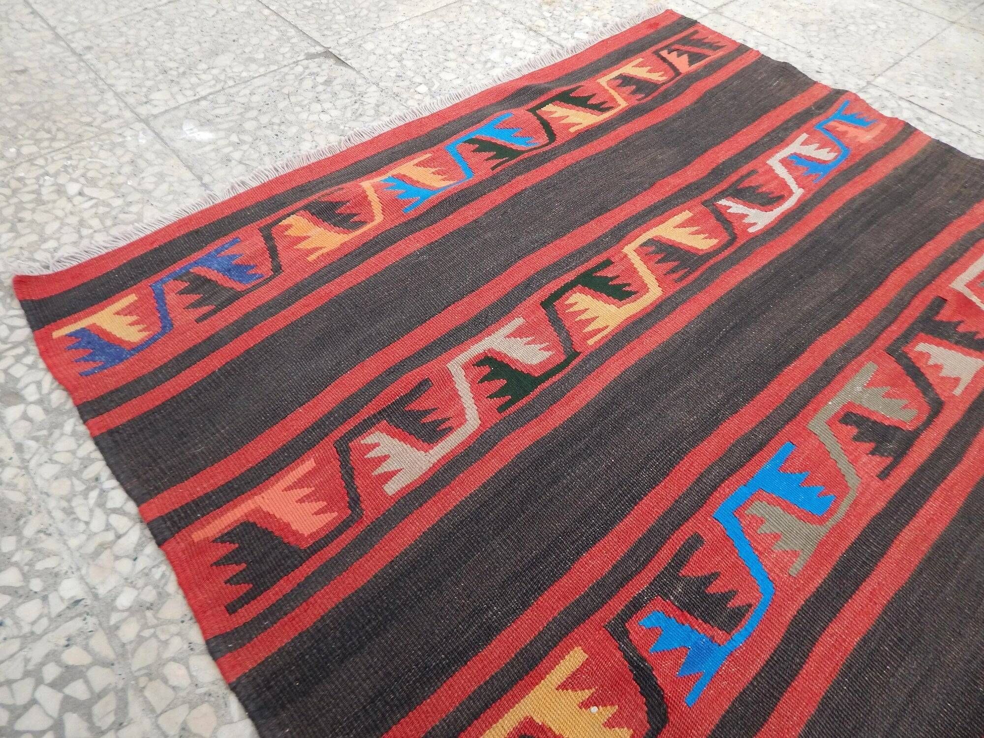 Vintage Turkish hallway rug 107x289 cm