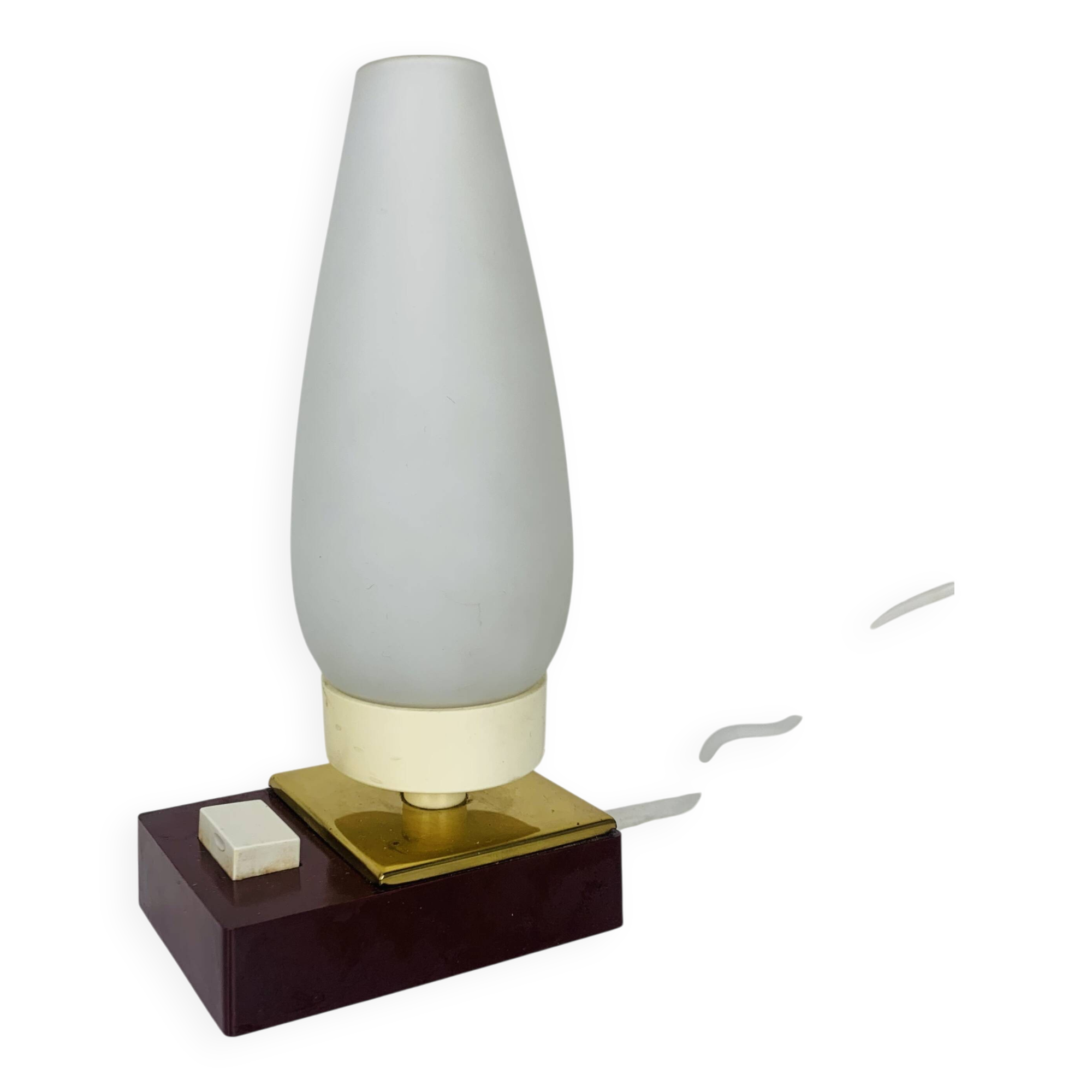 Opaline and Bakelite tulip lamp, 1950s