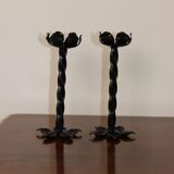 Pair of vintage brutalist style candleholders