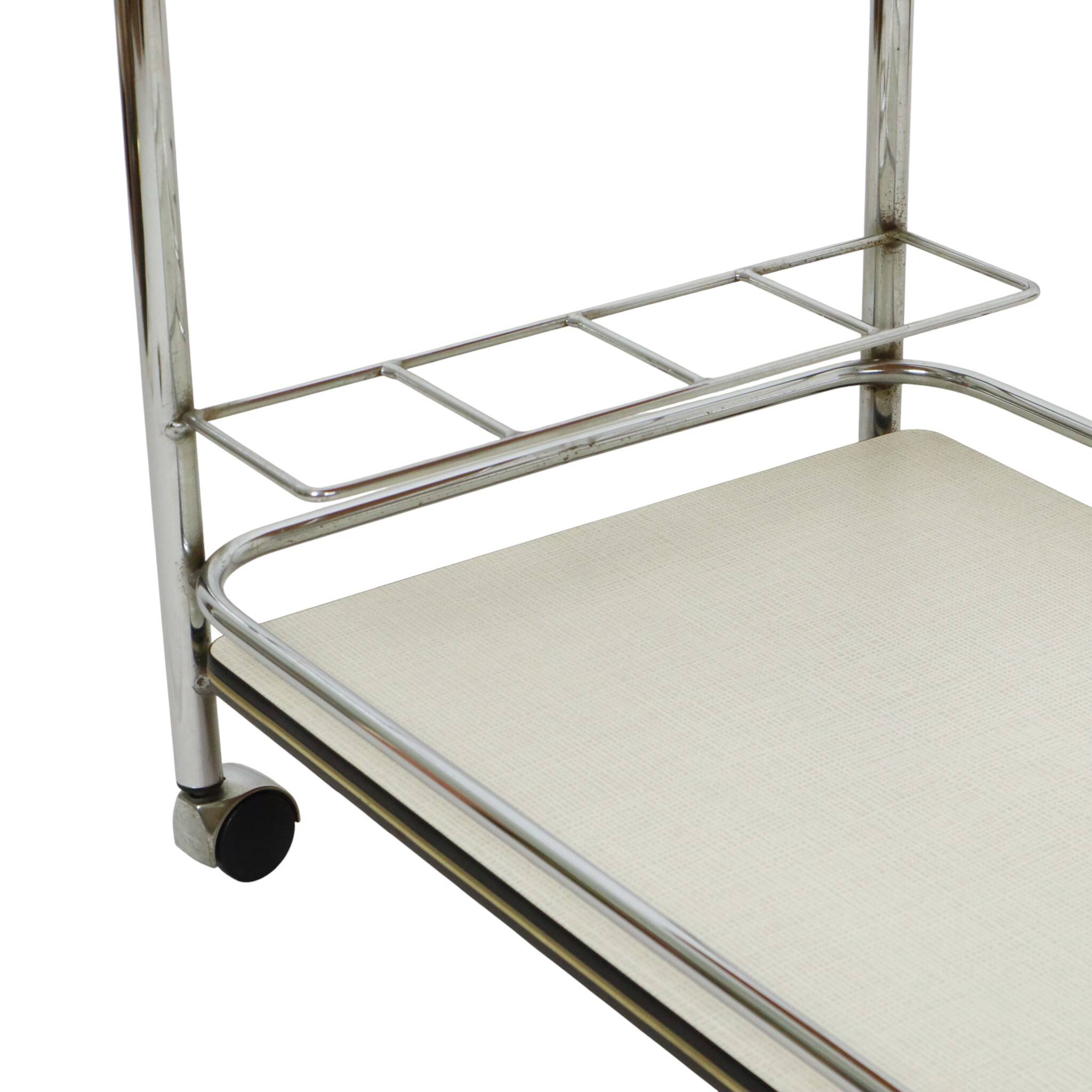 Vintage Drink Trolley Serving Cart Chrome Sixties