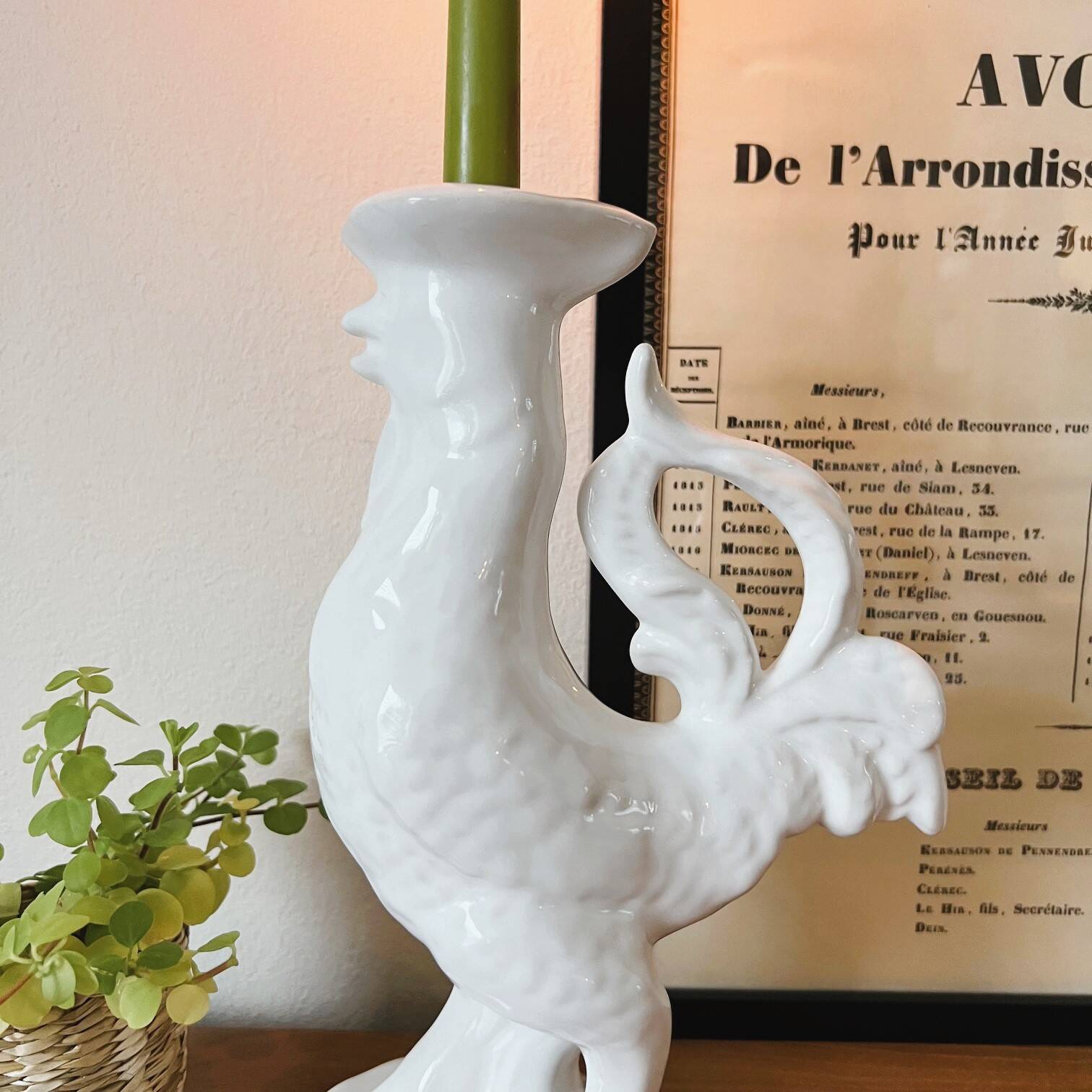 Earthenware candle holder “Rooster”