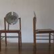 Brutalist 6 chairs and dining table in teak and patinated steel, 1960s