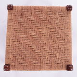 Vintage Brutalist stool or footstool made of jute rope, 1960s