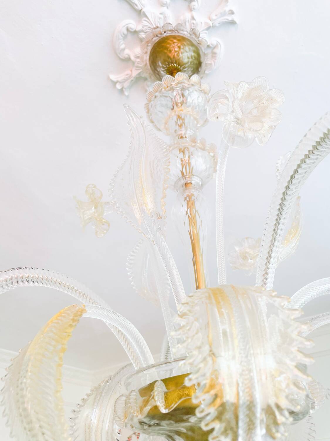 Grand lustre en verre de Murano – 5 bras tulipe