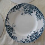 6 Flat plates MARIE lOUISE 353112 PLATES mill wolves faience blue